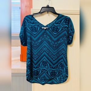 Pink Rose Navy Blouse /Small